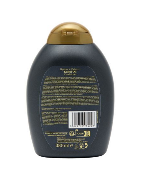 Кондиционер для увлажнения и гладкости волос с маслом ореха Кукуи OGX Hydrate+Defrizz Kukui Oil Conditioner, 385 ML